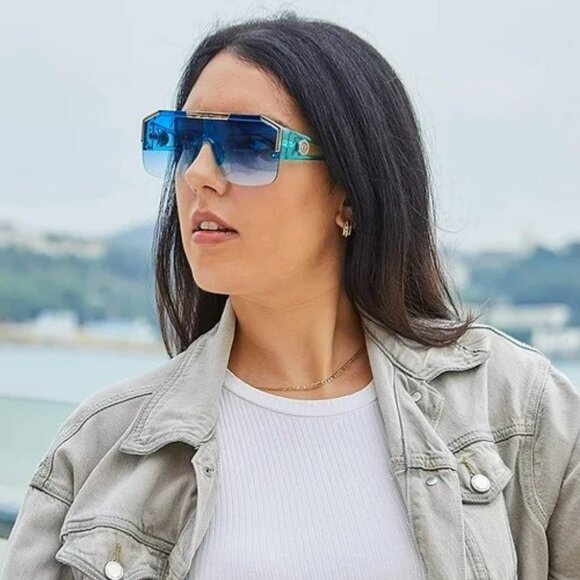 Square Retro Aviator Fashion Sunglasses - Picture 3 of 7